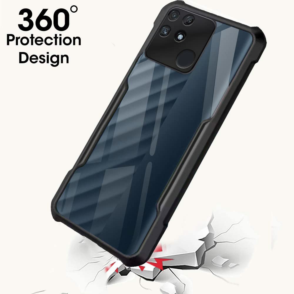 TheGiftKart Shockproof Crystal Clear Back Cover Case for Realme Narzo 50A | 360 Degree Protection | Protective Design | Transparent Back Cover Case for Realme Narzo 50A (PC & TPU, Black Bumper) 1