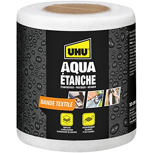 UHU Aqua Etanche - Bande Textile - À Utiliser avec Enduit d'Etanchéité pour Etanchéifier, Protéger & Réparer - Toutes Surfaces - Intérieur/Extérieur -...