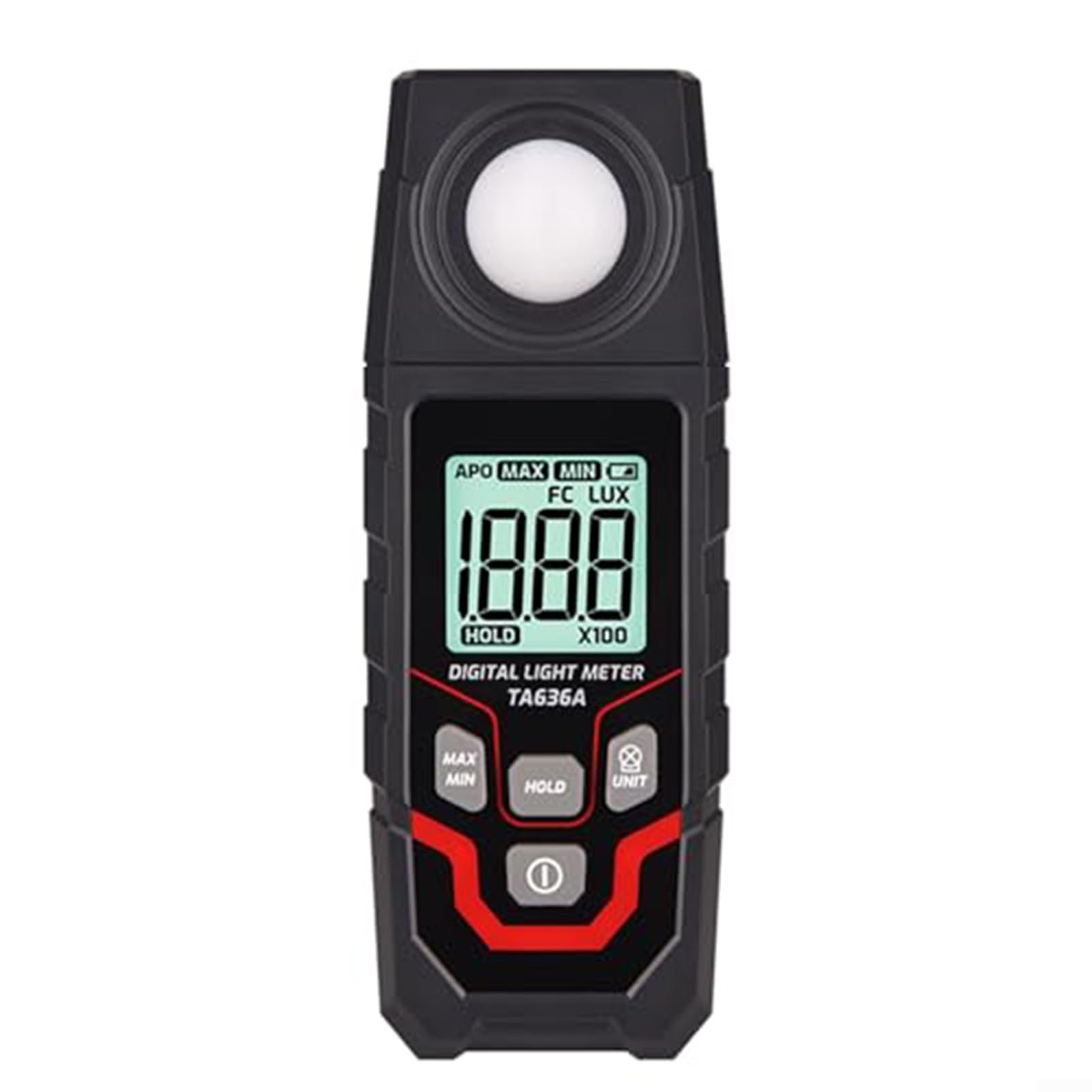 Besttoolifes Lux Meter digitale per uso industriale con alta precisione 0.1-200.000 Lux e misura FC, LCD retroilluminato a 4 cifre, sensore di luce portatile per