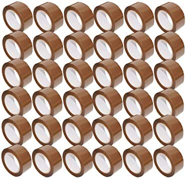 Absolute 36 rollos de cinta de embalaje marrón, 110 yardas de largo x 2 pulgadas de ancho, 1.8 mil de grosor de cinta de sellado de cartón móvil
