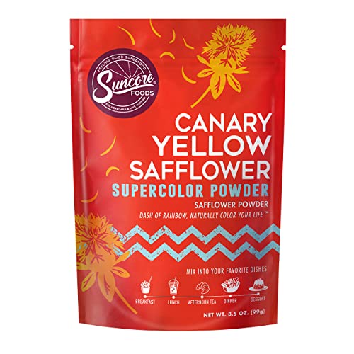 Suncore Foods Organic Canary Yellow Safflower Supercolor Powder, 3