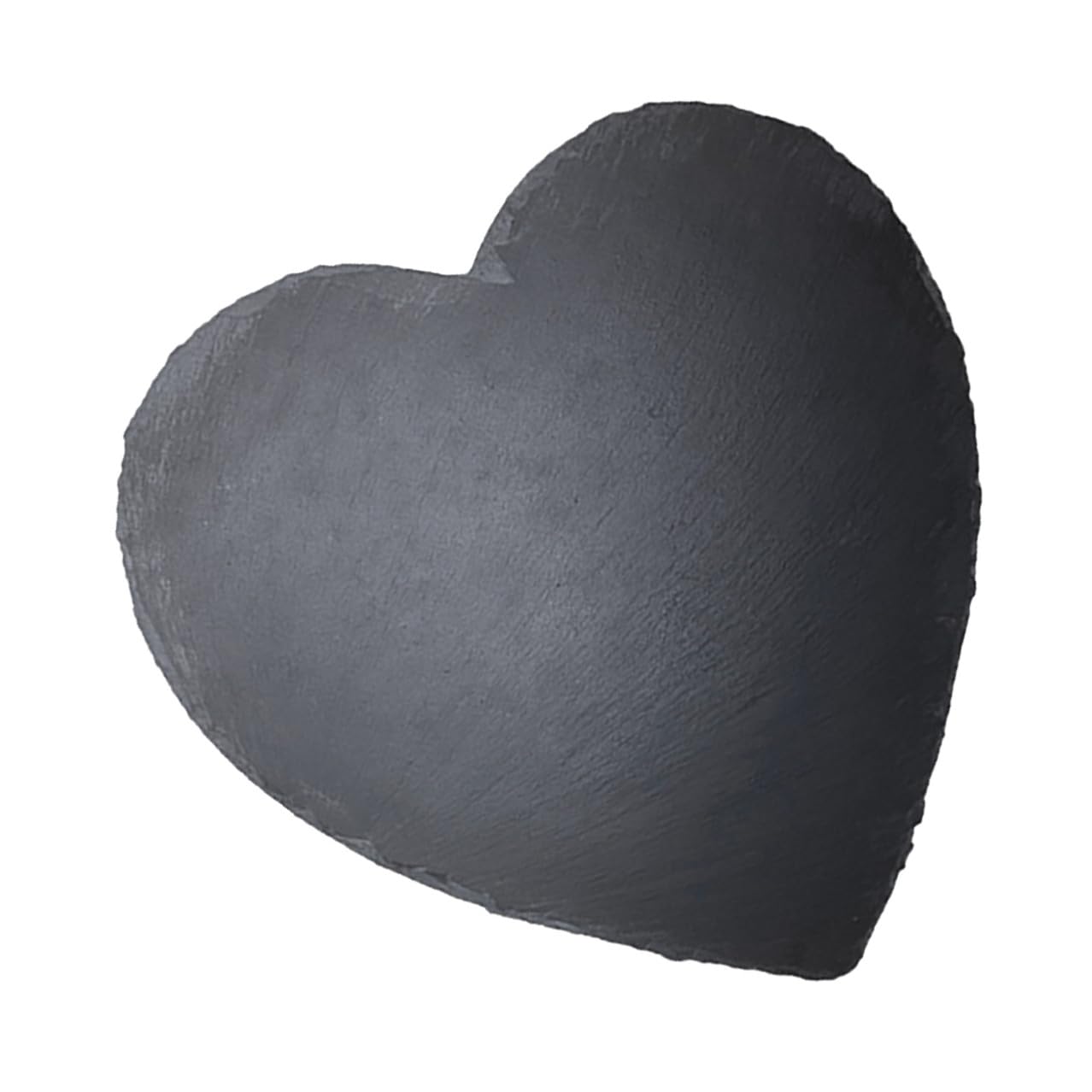 Homoyoyo Bandeja de Piedra Forma de Corazón 25x25 Cm Negra, Tabla para Servir Quesos y Carnes, Material Resistente, Uso en Fiestas y Ocasiones Obsequios
