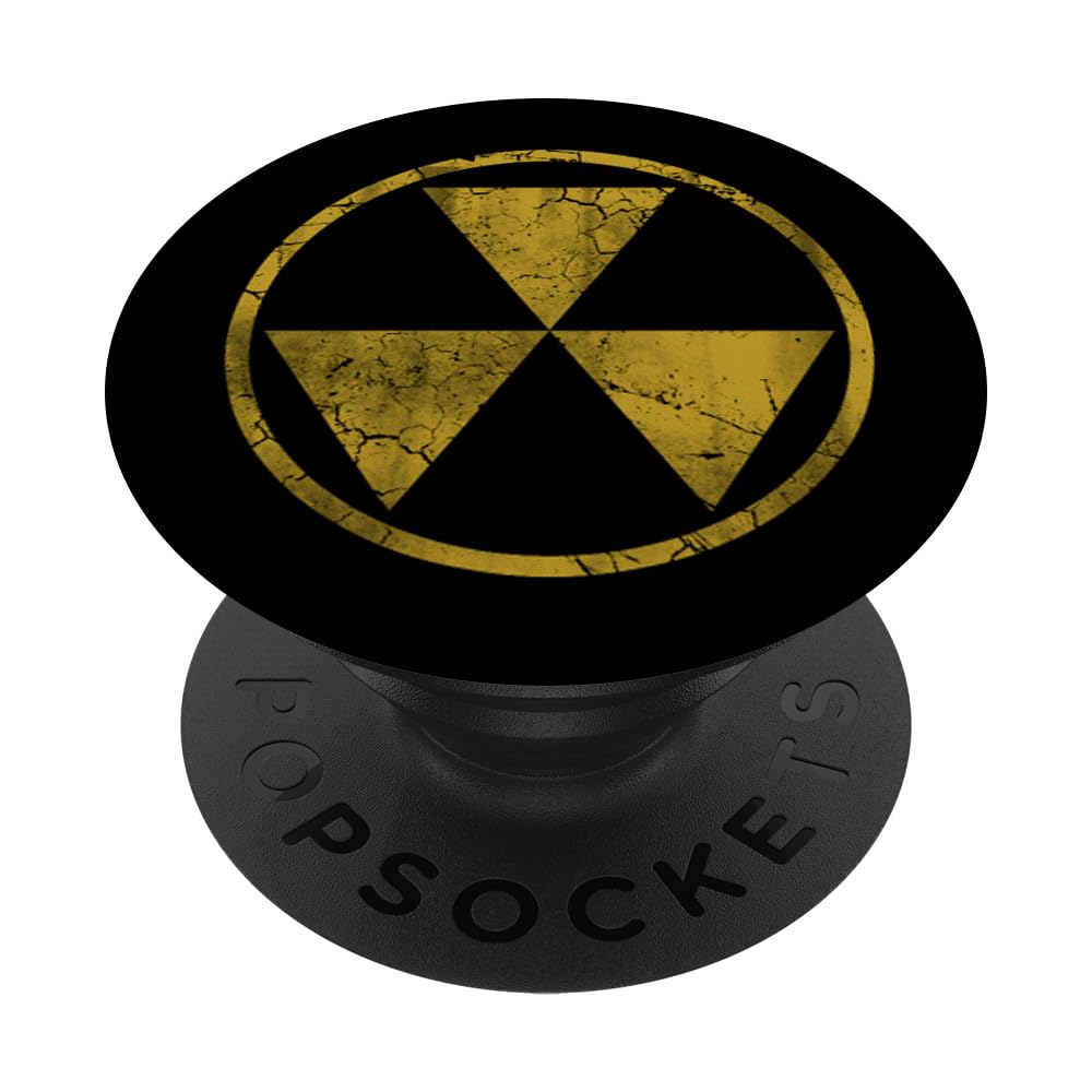 Novelty Graphic Design Fallout Nuclear Symbol Retro Fade Distressed PopSockets Adhesive PopGrip for iPhone 11
