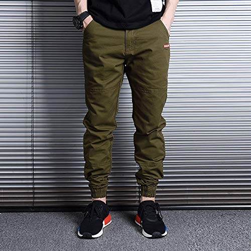 Pantalones Vaqueros Streetwear para Hombre Pantalones Holgados con Fondo Suelto Pantalones Harem Informales para Hombre Pantalones De Hip-Hop XXXL Verde