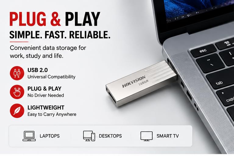 Image of Hikvision M225 128GB USB 2.0 Metal Pen Drive | Compact & Durable Flash Drive for Laptop and PC