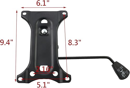 Miniatura 2 de Wealrit Base inclinable para silla de oficina, mecanismo de elevación de control resistente, placa base giratoria negra de 8.3 x 5.1 pulgadas,