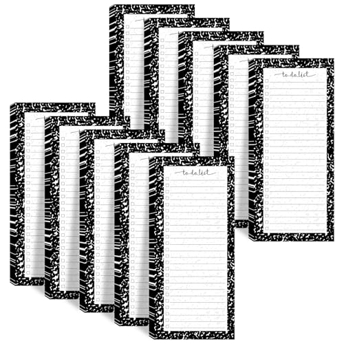 Image of Censen 10 Pack 500 Sheets to Do List Notes Daily Checklist Notepad with 50 Sheets Undated Memo Pad Color Block Shopping List Weekly Plan Notepad Organizer Planners(Black,Marble)