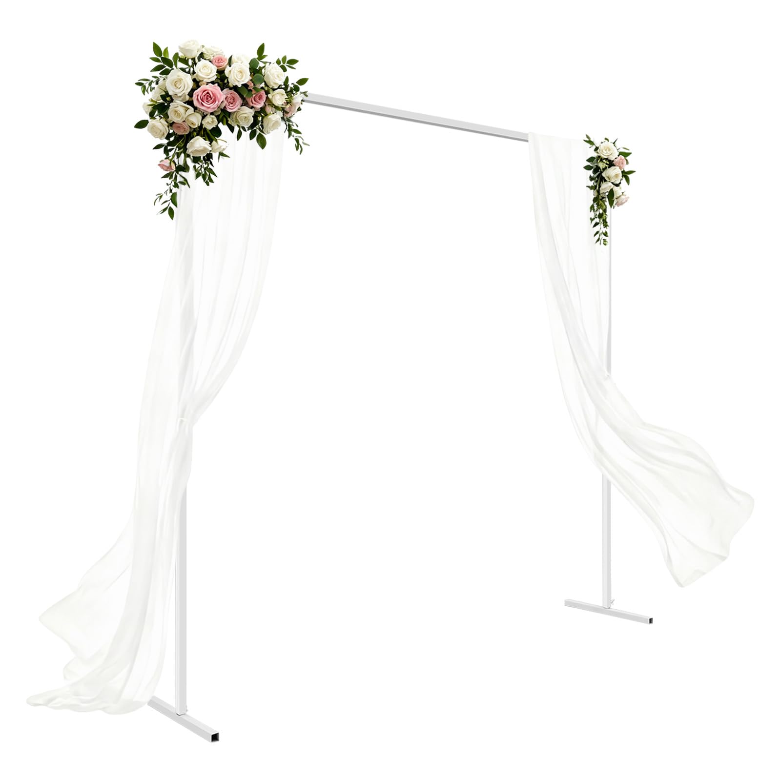 Arco da matrimonio quadrato regolabile in altezza in ferro metallo bianco stabile supporto decorativo facile da montare per fiori luci giardino interno esterno matrimonio fidanzamento