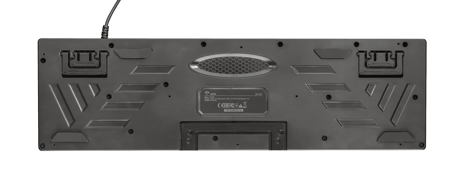 Trust Gaming GXT 835 Azor klawiatura z podświetleniem, hiszpański układ QWERTY, oświetlenie LED, bezprzewodowa klawiatura do gier do gier do systemu Windows, Mac, PC, komputera, laptopa, czarna