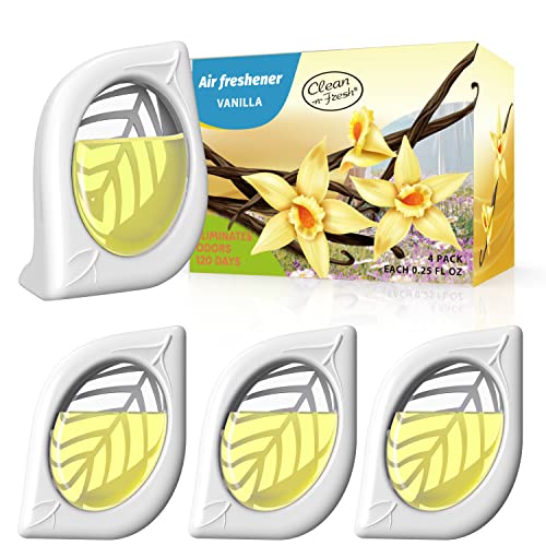 Image of Air Freshener for Home, 4 Pack, Vanilla, Odor Eliminator for Small Area Closets Bathroom Pets Strong Odor, Up to 120 Days