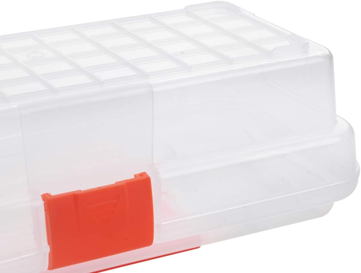 MEIJIA Portable Tool Storage Box, Organizers With Foldable Latches (Black And Orange) (12"x5.9"x3.94")