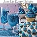 BULK-(10g) Blue Edible Glitter For Drinks Blue Sprinkles For Cake Decorating, Cocktails, Blue Luster Dust Edible Glitter For Cakes, Edible Cake Decorations 100% Food Safe, Vegan, Gluten Free.