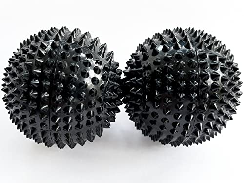 2x DBT Skills Igelball | Magnetischer Hochstress Akupressurball | Schwarz | 47mm Durchmesser | zum Stressabbau oder zur Massage gegen Anspannung und für mehr Beweglichkeit und Konzentration