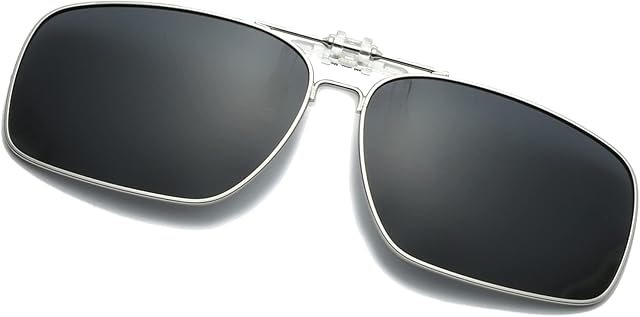 Long Keeper Clip-on Sunglasses - Polarised Clip on Sunglasses over Prescription Glasses for Men Women, Anti Glare Flip up Sunglasses for Driving Fishing Outdoor