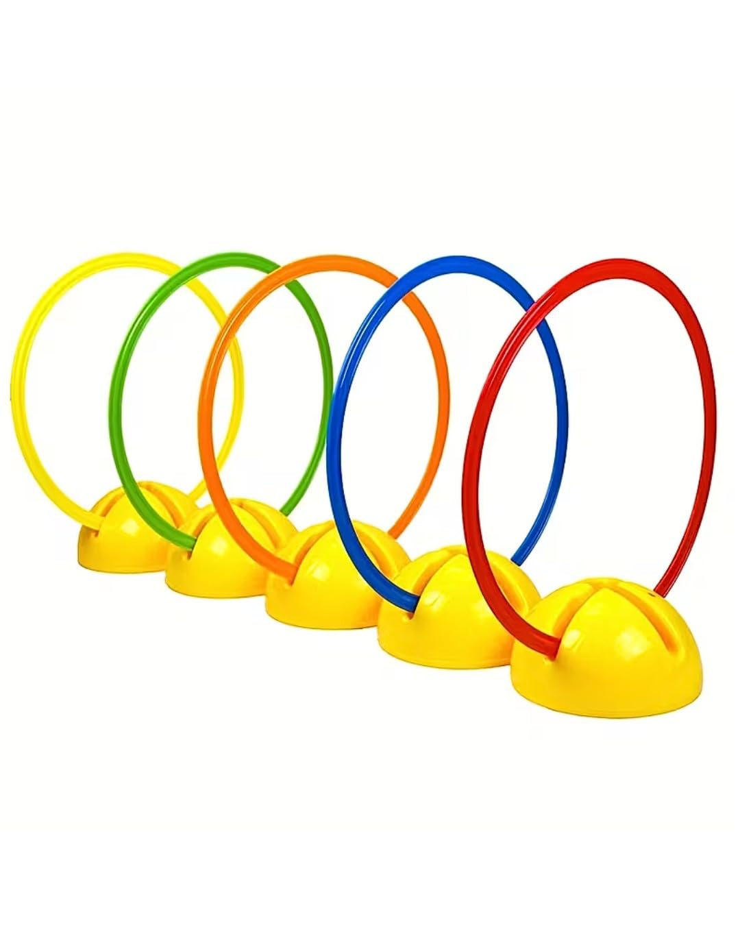 Soccer Agility Ring size-18inc Fitness Training Circle Quick Loops Agility Circles, Water-Filled Base, Agility Hoop, and Fitness Equipment (Set of 5 Ring 5 Dome Base) | Mixed-Color Circles, Sports Training, 5 Bases Included, Kids & Athletes, Freestanding Design-image-8