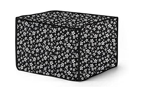 Image of Stylista Microwave Oven Cover for LG 32 L Convection MJ3286BRUS Floral Pattern Black