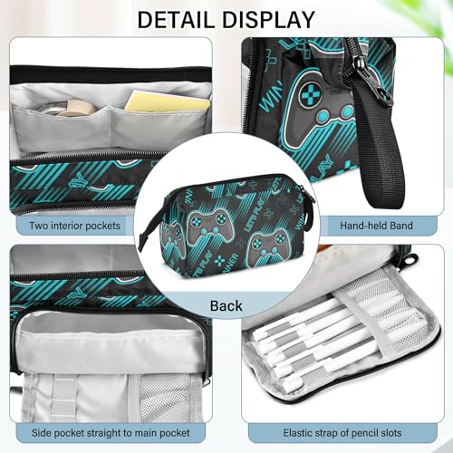 Image of Fisyme Video Games Pencil Case Large Capacity Pencil Pouch Pen Bags Box Big Makeup Pencil Case Organizer