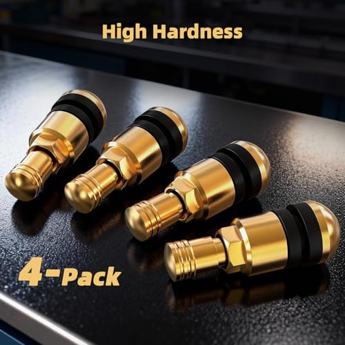 ST Shengtuo Titanium Alloy TPMS Valve Stem for Supercars and Hypercars.Super Lightweight, Superior Strength, Corrosion Resistance, Tire Pressure Monitor System Accessory.Pack of 4, Gold — view 5