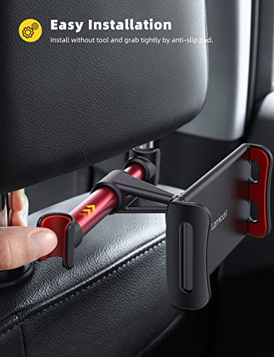 Lamicall Car Headrest Mount, Tablet Headrest Holder - Stand Cradle Compatible With Devices Such As Ipad Pro Air Mini, Galaxy Tabs, Other 4.7-10.5" Cellphones And Tablets - Red #TOP2