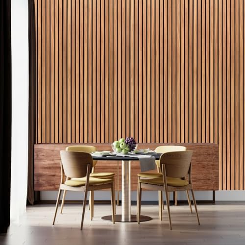 Image of Hotegxa Wooden Louvers Wood Pattern Wallpaper for Walls | Self-Adhesive Wall Sticker for Home | Textured Wood Design for Bedroom, Living Room, Kitchen, TV Unit, Office & Furniture (45 x 300 cm)