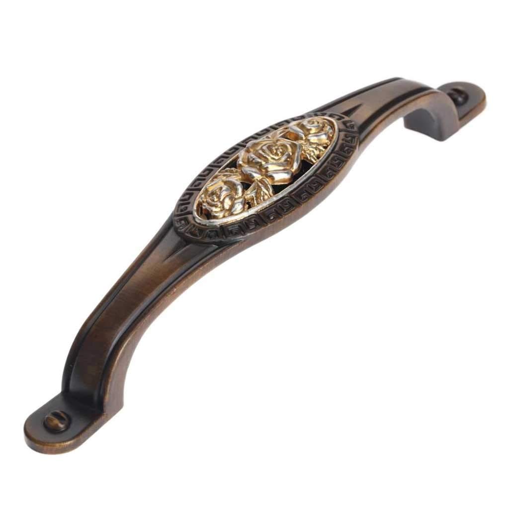 EBZFASO European Style Handles, Retro Aluminum Alloy Wardrobe Closet Cabinet Drawer Door Handle(128mm)