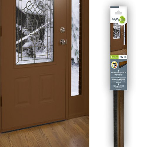 Preisvergleich Produktbild Türbodendichtung Bürstendichtung Türdichtung Zugluftstopper Zugluftstop Türbesen (nussbaum)