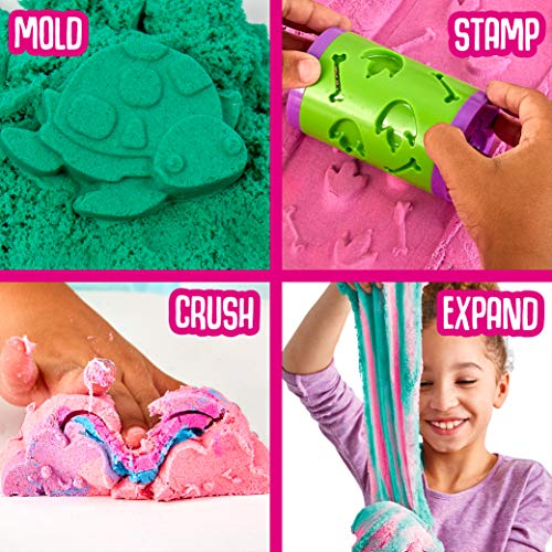 SLIMYSAND Twist - Teal/Pink Scented Stretchy Cloud Slime, Cotton Candy & Watermelon, Stretchable, Moldable, Play Sand, 10oz.Great for Tactile Fun
