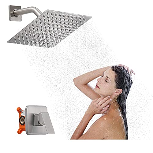 Flash Deals - 80% OFF Rainful Shower Head Faucet Set for Bathroom 8" Square Fixed Showerhead 360°Rotation with Air-In Hi-tech Gentle Touch Luxury Brass Shower System Including Rough-In Valve Body and Trim(Brushed Nickel1) Flash Deals - 80% OFF Rainful Shower Head Faucet Set for Bathroom 8" Square Fixed Showerhead 360°Rotation with Air-In Hi-tech Gentle Touch Luxury Brass Shower System Including Rough-In Valve Body and Trim(Brushed Nickel1)