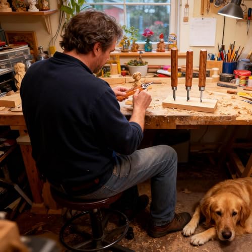 Kit de escultura de madera en acero al carbono con herramientas duraderas para tallado fino de artistas 4