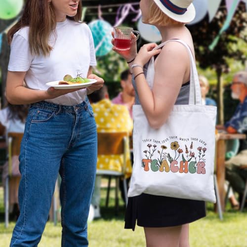 Bolso tote de lona para profesores, regalo para fin de año, Día del Maestro o cumpleaños, ligero y grande, ideal para el trabajo miniatura 6
