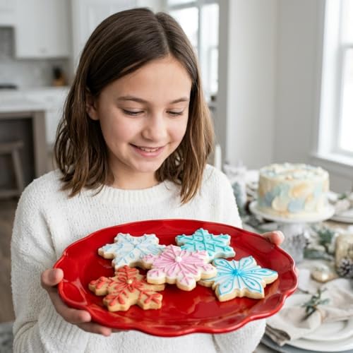 Ann Clark Cookie Cutters 5-Piece Snowflake Cookie Cutter Set with Recipe Booklet, 3.25", 3.5", 4", 4.25", 4.5"