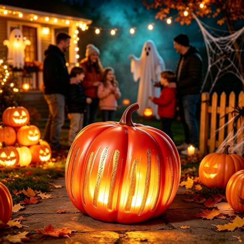 Halloween Pumpkin Night Light Starry Night Resin Illuminated Decor (1 Pcs) - image 7