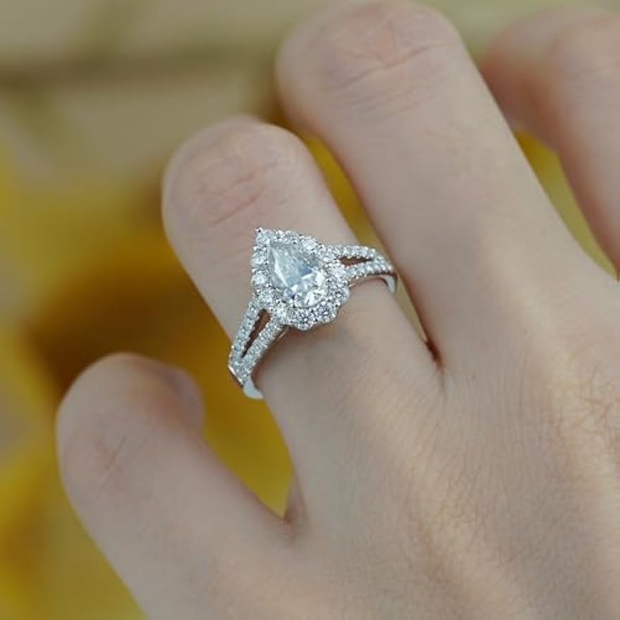 Bague moissanite VVS1 anti-ternissement en argent et or 18k