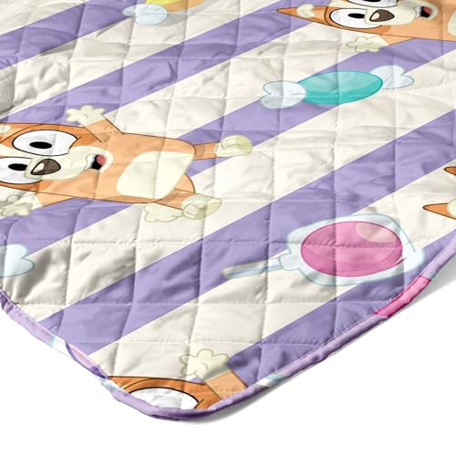 Image of Northwest Bluey Bingo Candy Land Quilted Throw Blanket - Official Cartoon Throw Blanket Featuring Bluey, for Adults Boys Girls Bed, Couch, or Playroom, 60 x 80 Inches