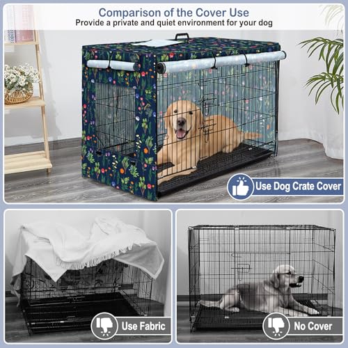 Bienbee Dog Crate Cover, 30 inches Windproof Crate Covers for Dog Cages Breathable Dog Kennel Cover Double Sided Zipper Dog Cage Cover for Wire Dog Cage Indoor Outdoor Protection - Image 3