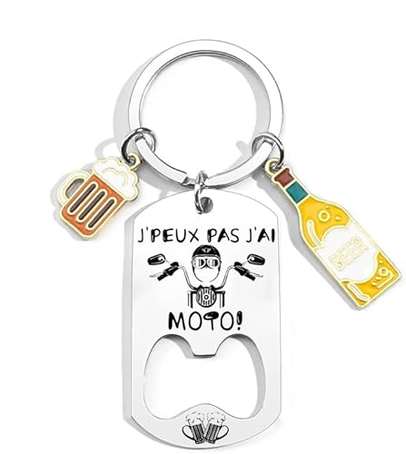 YZLPLP Porte-Clés Décapsuleur Moto - Cadeau Motard Original - Ouvre Bouteille Inox et acier inoxydable pour Fan de Moto Cadeaux Anniversaire Homme Noël Saint Valentin