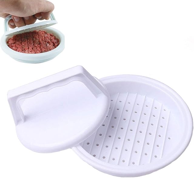 CULER Hamburger Press Mould Kitchen Meat Utensils Grill Burger Patty Press Mold Barbecue Tool DIY Home Cooking(White)