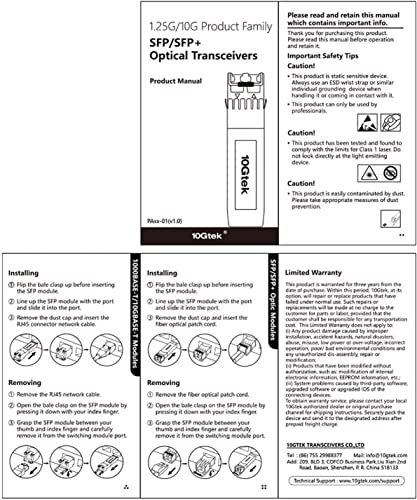 Image of 10Gtek 1.25 /2.5 /5 /10G-T SFP+ to RJ45 CAT.6a Copper Module, Auto-Negotiation SFP+ to Ethernet Transceiver for HPP, HP Aruba, TP-Link TL-SM5310-T and More, up to 30-Meter