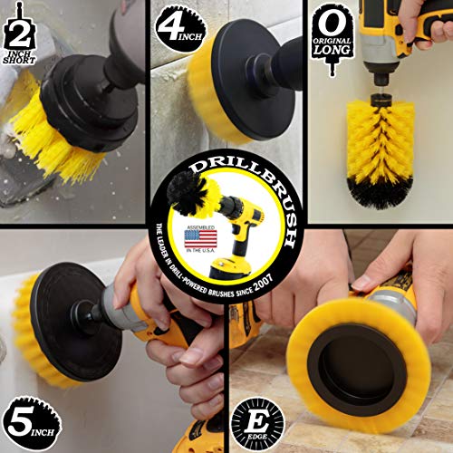 Image of Drill Brush Power Scrubber by Useful Products - Drillbrush Grout Cleaner Brush Kit - Bathroom Drill Brush Attachment Set - Household Cleaning Drill Brush Set - Bathroom Cleaning Brushes for Drill