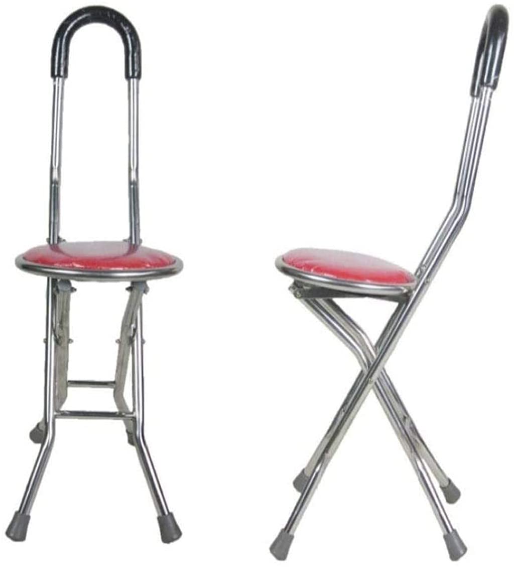 Taburete de acero inoxidable para ancianos, taburete plegable de bastón cuádruple, ligero, portátil, para pesca, de aluminio, ayuda de viaje