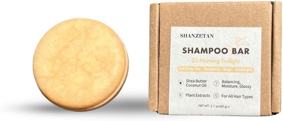 Morning Twilight Shampoo Bar | Caffeine Infused, pH-Balanced, SLS-Free | Citrus Oud Awakening | Sustainable Haircare | 60g[Amazon-developed Certification] Compact by Design