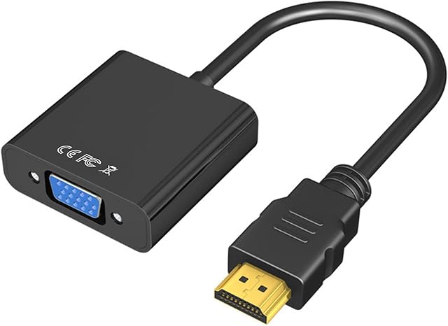 Yoezuo HDMI to VGA, Gold-Plated HDMI to VGA Adapter (Male to Female) for Computer, Desktop, Laptop, PC, Monitor, Projector, HDTV, Chromebook, Raspberry Pi, Roku, Xbox and More,Black