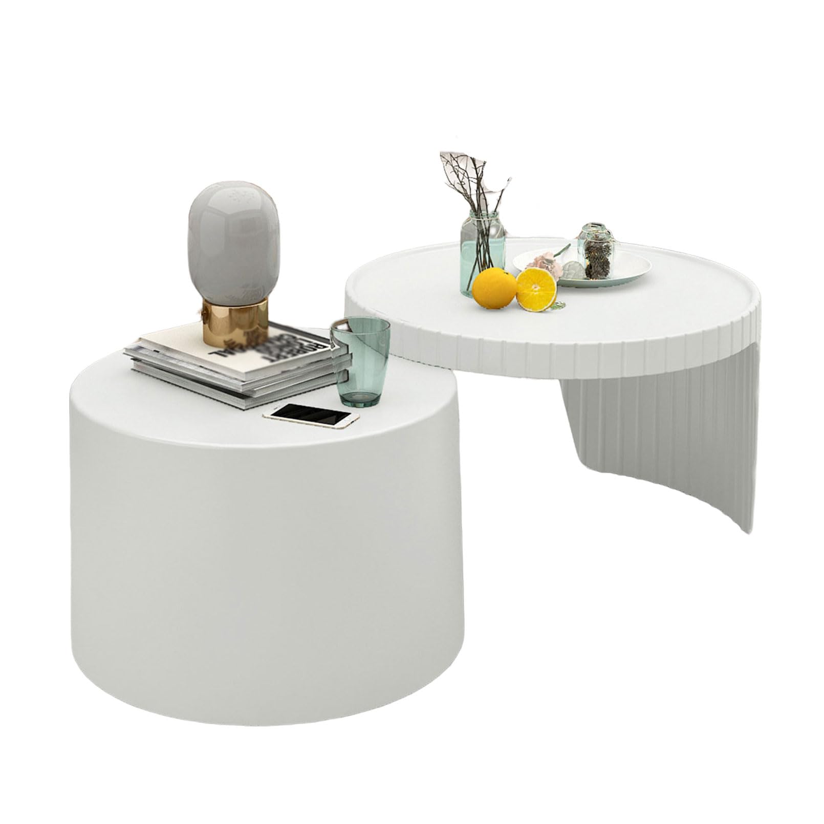 Table à café JATIBOSH : ensemble de 2 tables d'appoint rondes pour le salon