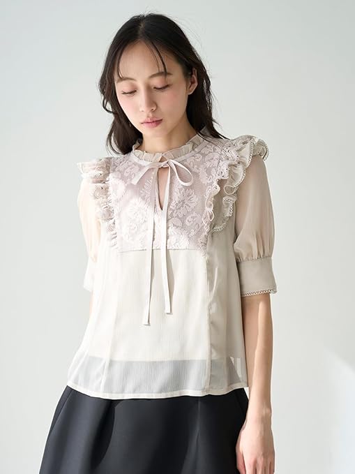Amazon | 楊柳シフォンレースブラウス SWFB252094IVRF | シャツ Amazon | 楊柳シフォンレースブラウス SWFB252094IVRF | シャツ