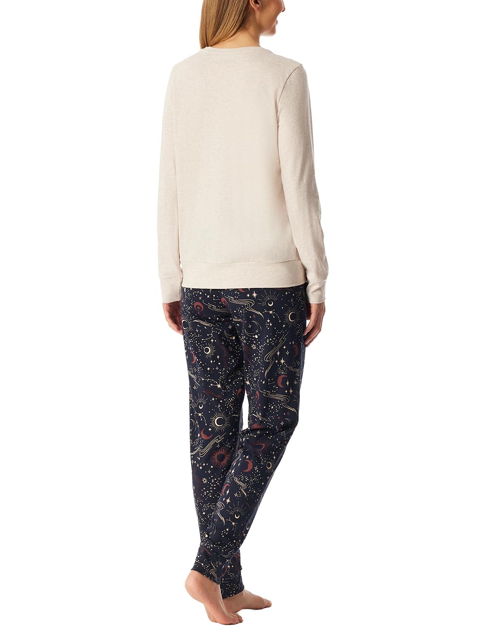 Schiesser Damen Schlafanzug Lang mit Bündchen Baumwolle - Nightwear Pyjamaset (1er Pack)