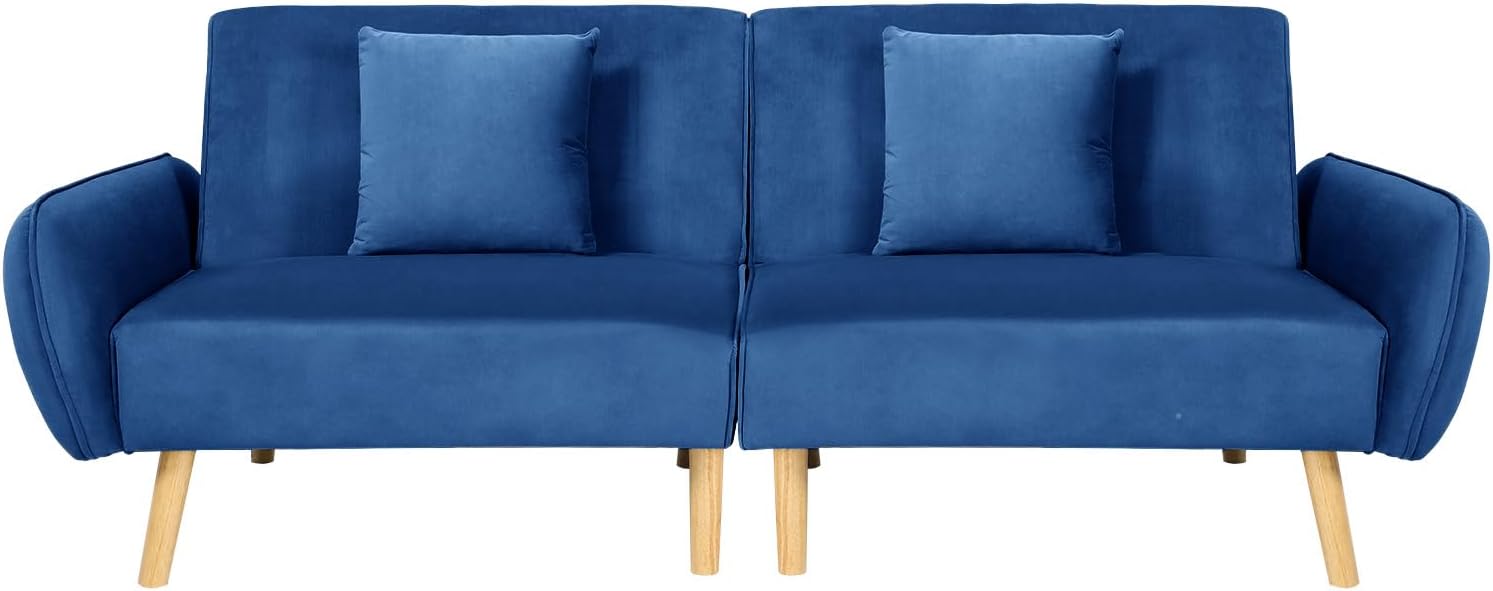 Patiomore Futon Sofa Bed, Adjustable Backrest Couch