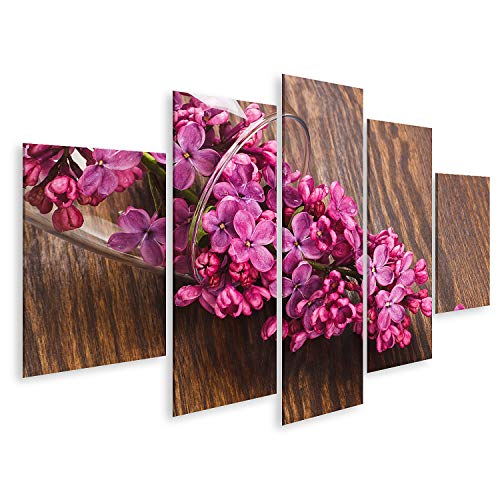 Image sur toile Verre à vin avec violet Lilas Peinture murale Salon Home Bureau Chambre Images GBGM-MFPx