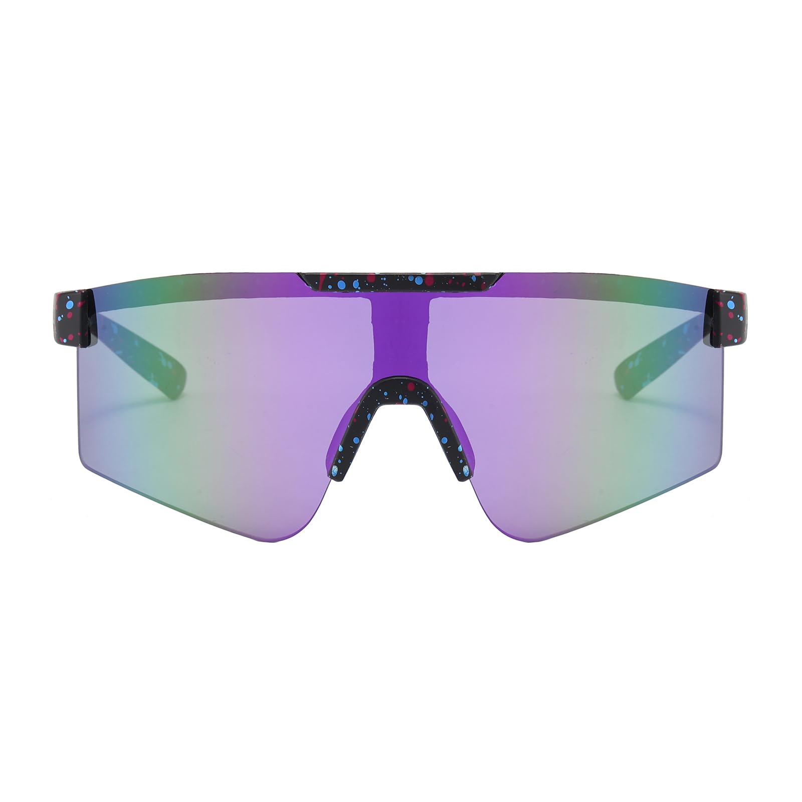 LJCZKA Dziecięce sportowe okulary przeciwsłoneczne dla chłopców i dziewcząt, okulary rowerowe bez oprawek, jednoczęściowe do biegania, jazdy samochodem, wędrówek, z ochroną UV400
