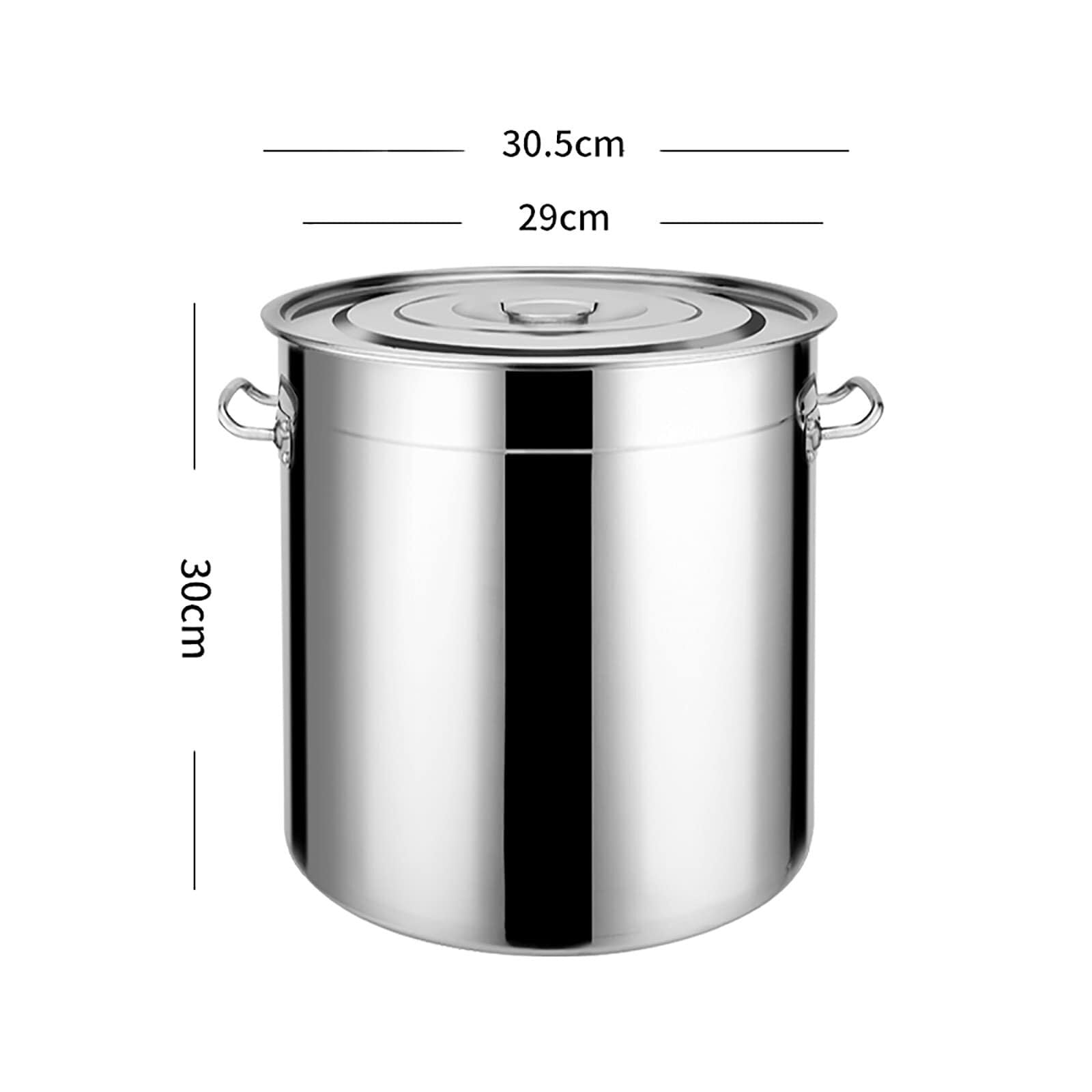 Suppentopf aus Edelstahl 304 mit Deckel, 30,5 cm und 35,5 cm, langlebiger und sicherer Kochtopf für Suppen, Eintöpfe und Brühen, ideal für den Einsatz zu Hause und in der Gastronomie