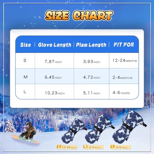 Image of BAVST Winter Kids Waterproof Gloves for Boys Girls Snow Ski Toddler Baby Mittens Outdoor for Infant Teens 1-5T